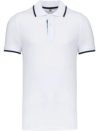 Kariban K 245 Pánske polo s kontrastným vzorom piqué 20.K245 biela/námornícka modrá/biela Kariban K 245 Pánske polo s kontrastným vzorom piqué 20.K245 biela/námornícka modrá/biela