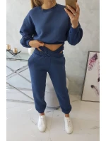 Zateplená súprava s krátkou džínsovou mikinou