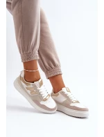 Damskie Niskie Sneakersy Beżowe Regines