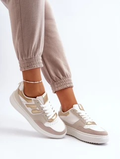 Damskie Niskie Sneakersy Beżowe Regines