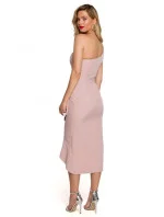 Dámske šaty na jedno rameno K146 fľaškovo zelená - Makover Dámske šaty na jedno rameno K146 fľaškovo zelená - Makover