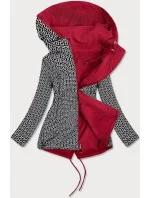 Obojstranná dámska bunda v bordovej farbe (BR9762)