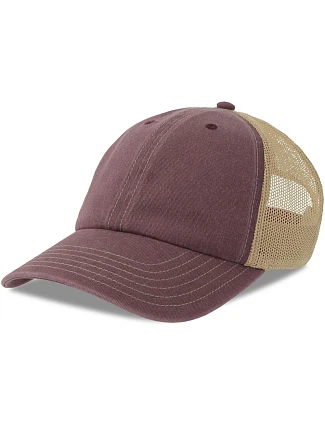 Atlantis Headwear Teon 6-panelová čiapka Vintage Trucker 33.0303 bordová/khaki Atlantis Headwear Teon 6-panelová čiapka Vintage Trucker 33.0303 bordová/khaki