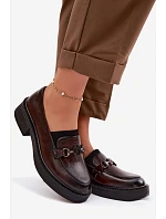 Kožené dámské mokasiny s ozdobným detailem Vinceza 39985 Čokoládové