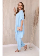 Súprava blúzka + nohavice s príveskom modrá Súprava blúzka + nohavice s príveskom modrá