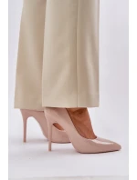 Lakierowane Szpilki Ze Szpiczastymi Noskami Beżowe Vizana