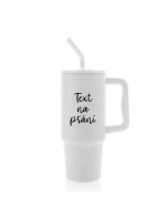 TEXT NA ŽIADOSŤ - biely cestovný termohrnček 900 ml TEXT NA ŽIADOSŤ - biely cestovný termohrnček 900 ml