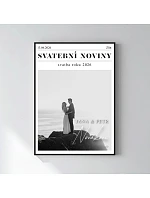 Personalizovaný magický fotob obraz v ráme – 50x70 – svadobné noviny Personalizovaný magický fotob obraz v ráme – 50x70 – svadobné noviny