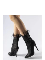 Dámske členkové topánky na podpätku 9582 Black - Super mode