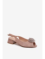 Dámske kožené sandále CR61-3030 beige - D&A