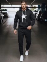Pánska mikina s kapucňou čierna FashionStreet BX5924 Pánska mikina s kapucňou čierna FashionStreet BX5924