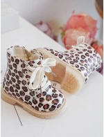 Ocieplane Botki Dziecięce Na Suwak Beżowo-Brązowe Dolida