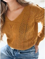 Dámsky sveter DARIA mustard FashionStreet MY1727