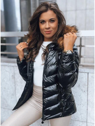 Dámska prešívaná zimná bunda s kapucňou MIRIAL čierna FashionStreet TY3769 Dámska prešívaná zimná bunda s kapucňou MIRIAL čierna FashionStreet TY3769