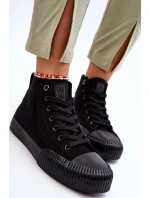 Damskie Wysokie Trampki Materiałowe Big Star LL274444 Czarne