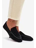 Dámske mokasíny z prírodného semišu Big Star TT274209 Black