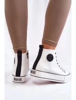 Dámské vysoké zateplené tenisky Big Star KK274170 Bíle Dámské vysoké zateplené tenisky Big Star KK274170 Bíle