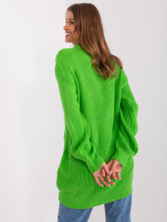 Svetlozelený dlhý oversize dámsky sveter