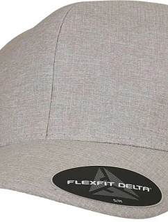Flexfit 180 6-panelová čiapka s kšiltom „Delta“ 55.0180 strieborná melírovaná