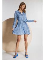 Monnari Košeľové šaty s nepravidelným vzorom Modré