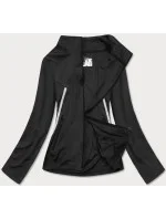 Čierna dámska rozopínacia mikina so stojačikom (20320)