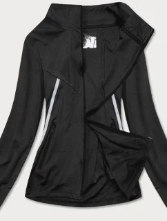 Čierna dámska rozopínacia mikina so stojačikom (20320)