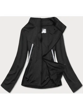 Čierna dámska rozopínacia mikina so stojačikom (20320)