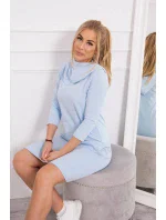 Šaty s kapucňou a vreckami modré