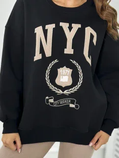 Bavlnená súprava, zateplená mikina + legíny čierny