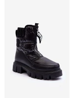 Wysokie Śniegowce Damskie Ocieplane Czarne Freoc