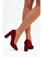 Semišové lodičky na podpatku Sergio Leone PB216 Brodované