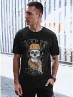 Pánske tričko s potlačou čierne FashionStreet RX5617
