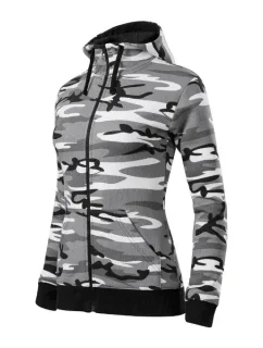 Dámska maskáčová mikina Camo Zipper Sweatshirt šedá