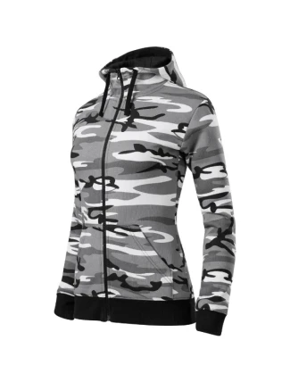 Dámska maskáčová mikina Camo Zipper Sweatshirt šedá