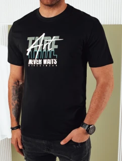 Pánske tričko s potlačou čierne FashionStreet RX5391