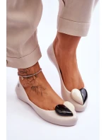 Damskie Baleriny Z Serduszkiem ZAXY LL285030 Jasnobeżowe