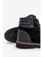 Zamszowe Ocieplane Botki Trapery Męskie Big Star OO174643 Hi-Poly System Czarne