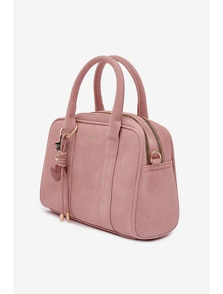 Kufříková taška Eco semišová s přívěskem Růžová Sorielle