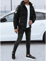 Pánska prešívaná bunda čierna FashionStreet TX4637 Pánska prešívaná bunda čierna FashionStreet TX4637