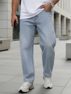 Pánske baggy džínsy svetlomodré FashionStreet UX4476