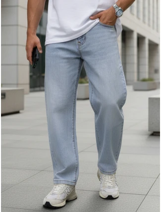 Pánske baggy džínsy svetlomodré FashionStreet UX4476 Pánske baggy džínsy svetlomodré FashionStreet UX4476