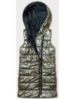 Zlatá dámska vesta s asymetrickým zipsom (16M9117-403) Zlatá dámska vesta s asymetrickým zipsom (16M9117-403)