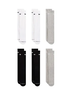 Ponožky Nike Everyday Elevated, 6 párov, biele, čierne, šedé, HQ8021 903, veľkosti 35–37,5