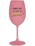 DOBRÝ DEŇ, JA SOM JEJ TERAPEUT! - ružový pohár na víno 350 ml