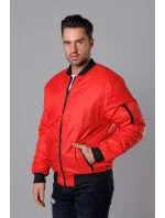 Červená pánska bunda typu "bomber" s prešívanou podšívkou (AK95-5)