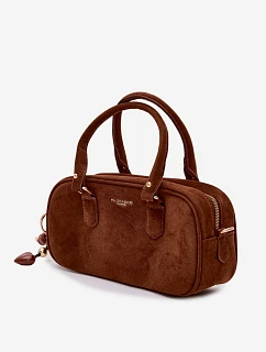 Malá taška typu Kufr s eko semišem Camel Annelle