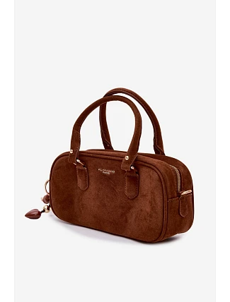 Malá taška typu Kufr s eko semišem Camel Annelle