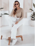 Dámsky rebrovaný sveter NOLVIE beige FashionStreet MY2496