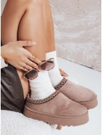 Dámske semišové snehule s výšivkou béžovej farby FashionStreet ZY1183 Dámske semišové snehule s výšivkou béžovej farby FashionStreet ZY1183
