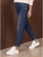Dámske džínsy slim fit s vysokým pásom, tmavomodré, FashionStreet UY3203 Dámske džínsy slim fit s vysokým pásom, tmavomodré, FashionStreet UY3203